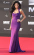 Nicole Scherzinger zeigte sich in Berlin im violetten Abendkleid