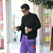 Orlando Bloom traute sich ernsthaft mit einer lila Jogginghose raus Orlando Bloom traute sich ernsthaft mit einer lila Jogginghose raus