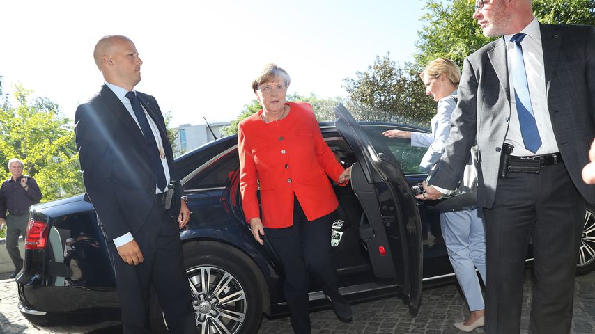 Angela Merkel bei der Ankunft zur Bundespressekonferenz im August 2017 in Berlin