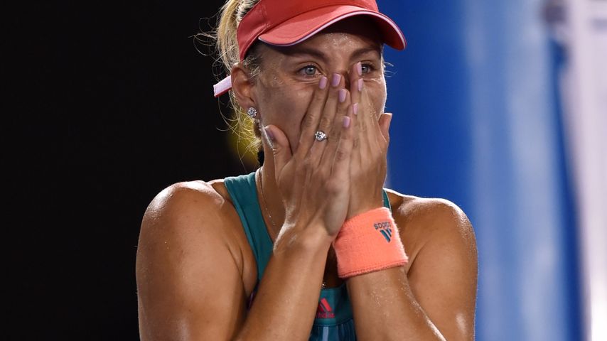 Tennisstar Angelique Kerber im Moment des Sieges der Australian Open 2016