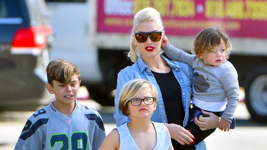Gwen Stefani mit Kingston, Zuma und Apollo (von links)