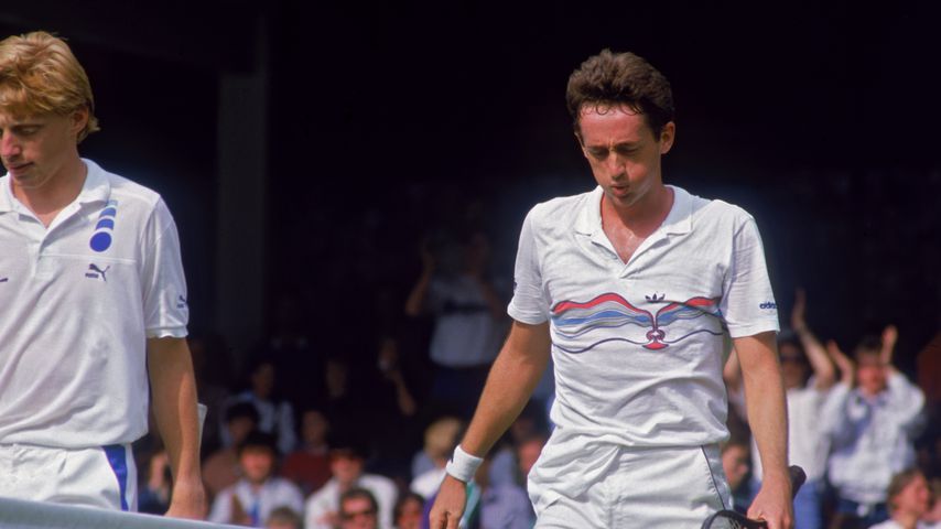 Boris Becker und Peter Doohan in Wimbledon