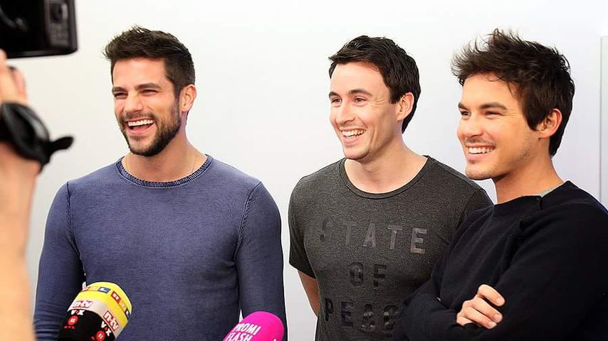 Brant Daugherty, Huw Collins und Tyler Blackburn (v.l.) bei der PLL-Convention in Düsseldorf