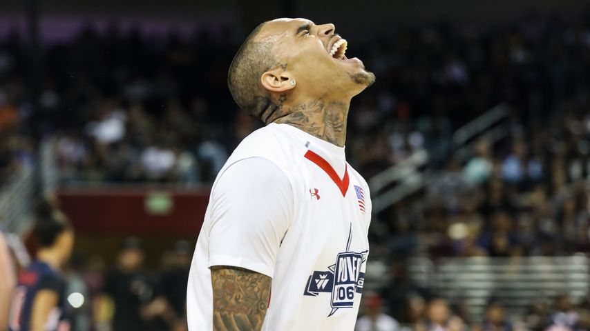 Chris Brown beim Basketballspiel in Hollywood