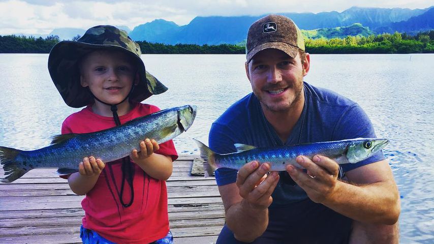 Chris Pratt und sein Sohn Jack beim Angeln