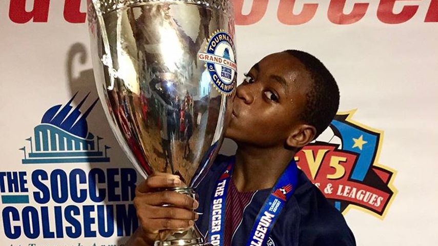 David Banda nach einem Fußballturnier