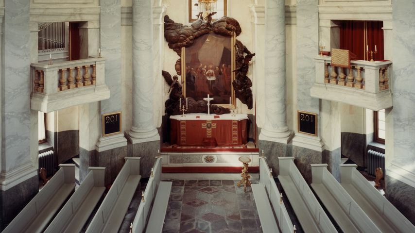 Der Innenraum der Drottningholm Schlosskirche