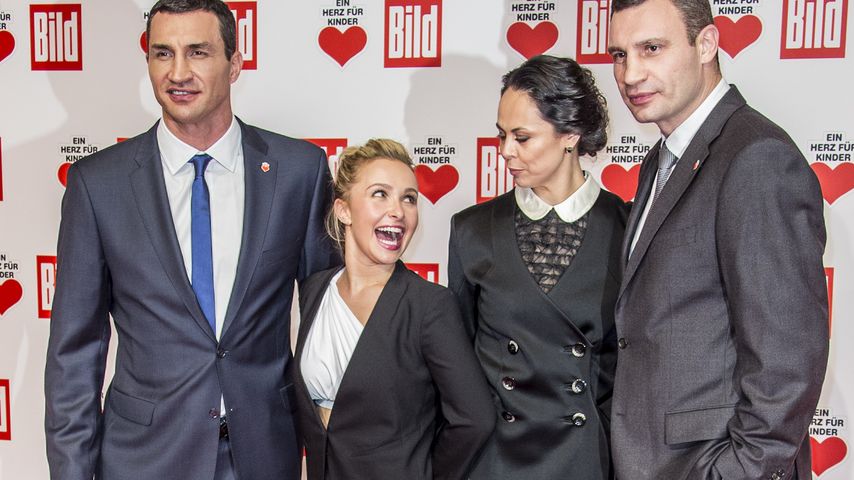 Hayden Panettiere, Wladimir Klitschko, Vitali Klitschko und Natalia Klitschko