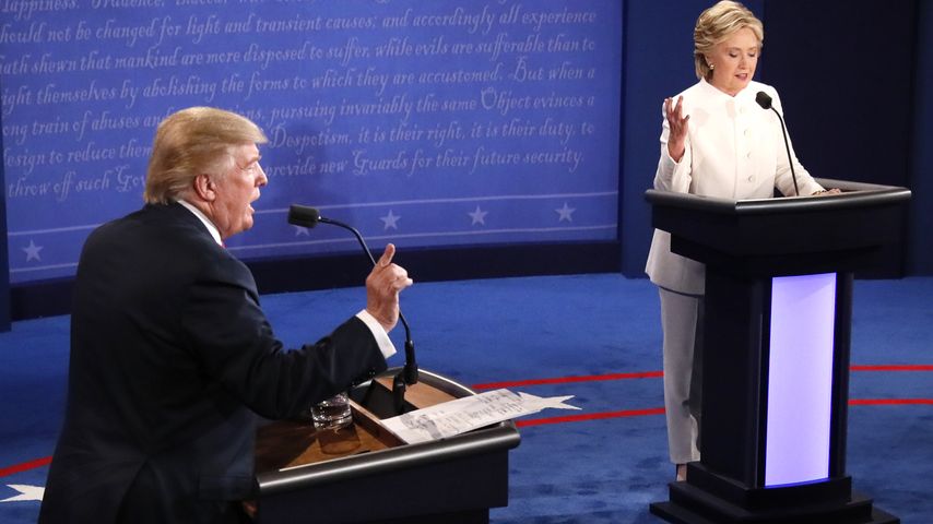 Donald Trump und Hillary Clinton bei der 3. TV-Debatte in Las Vegas