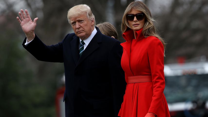 Donald und Melania Trump am Weißen Haus