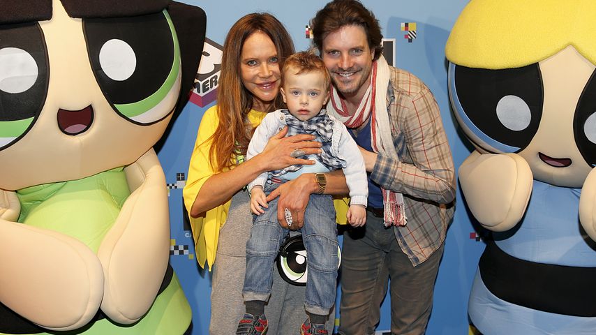 Doreen Dietel, Tobias Guttenberg und ihr gemeinsamer Sohn 2016