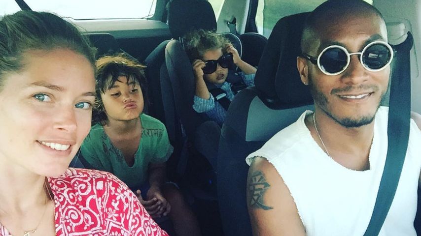 Doutzen Kroes mit DJ Sunnery James und den gemeinsamen Kindern Phyllon (h.l.) und Myllena