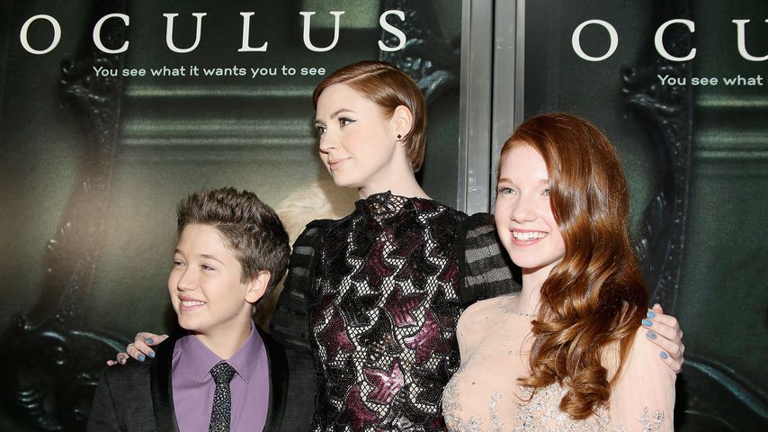 Garrett Ryan, Karen Gillan und Annalise Basso bei der "Oculus"-Premiere