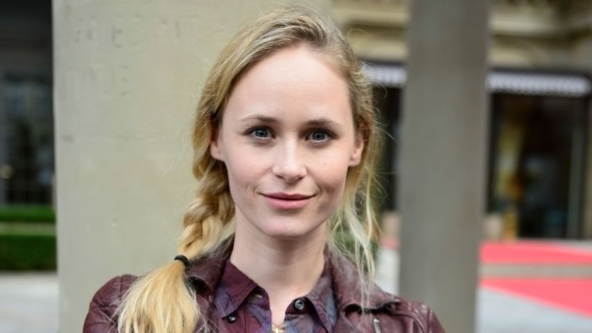 Inez Bjørg David am Set von "Verbotene Liebe" in Frankfurt am Main 2014