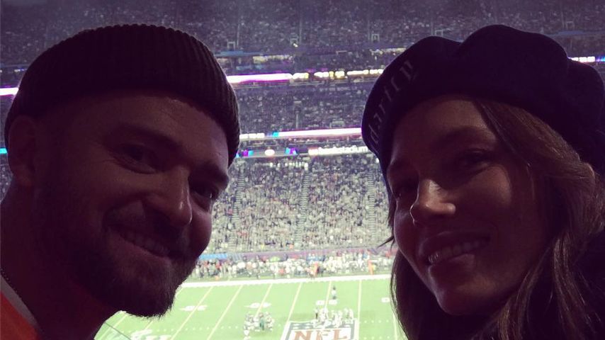 Justin Timberlake und Jessica Biel beim Super Bowl 2018