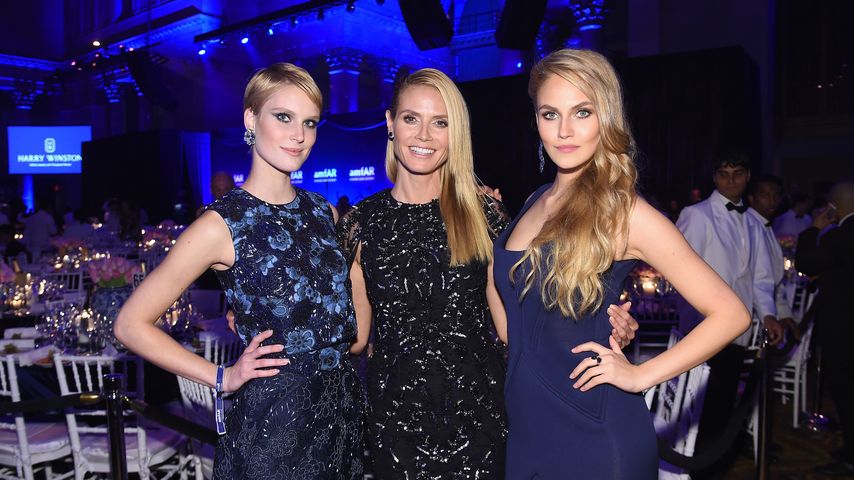Kim Hnizdo mit Heidi Klum und Elena Carrière bei der amfAR-Gala in New York 2016