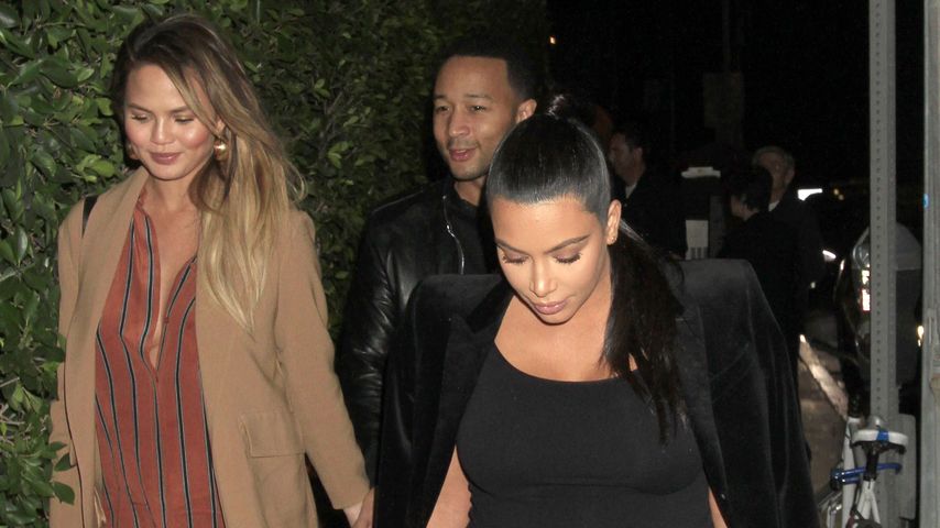 Chrissy Teigen, John Legend und Kim Kardashian