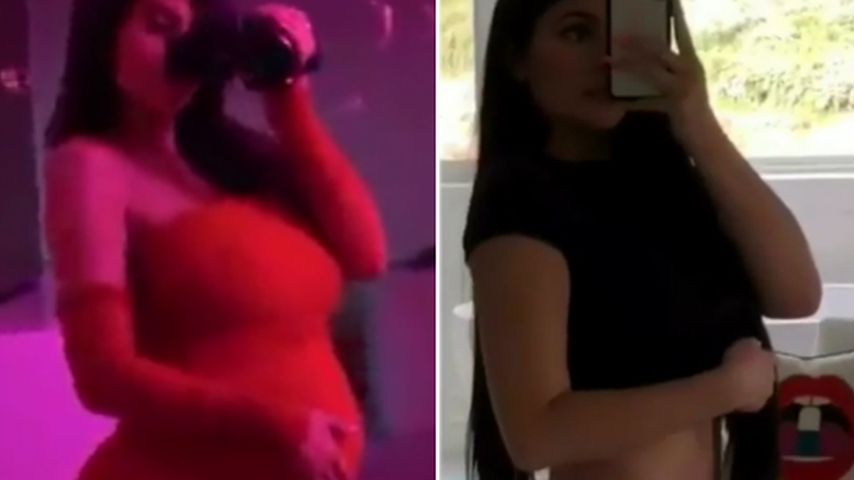 Kylie Jenner, während der Schwangerschaft und einen Monat nach der Geburt