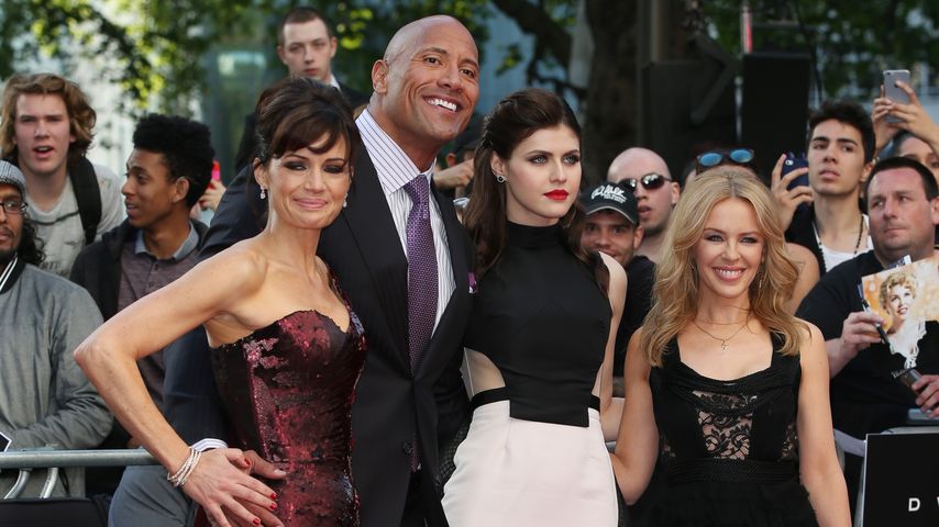 Kylie Minogue, Dwayne "The Rock" Johnson, Carla Gugino und Alexandra Daddario