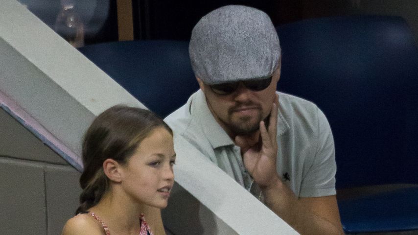 Leonardo DiCaprio mit einem kleinen Mädchen bei den US Open in New York