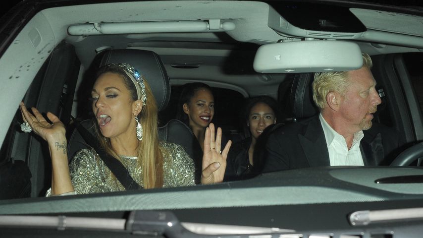 Lilly und Boris Becker im Auto nach Lillys 40. Geburtstag