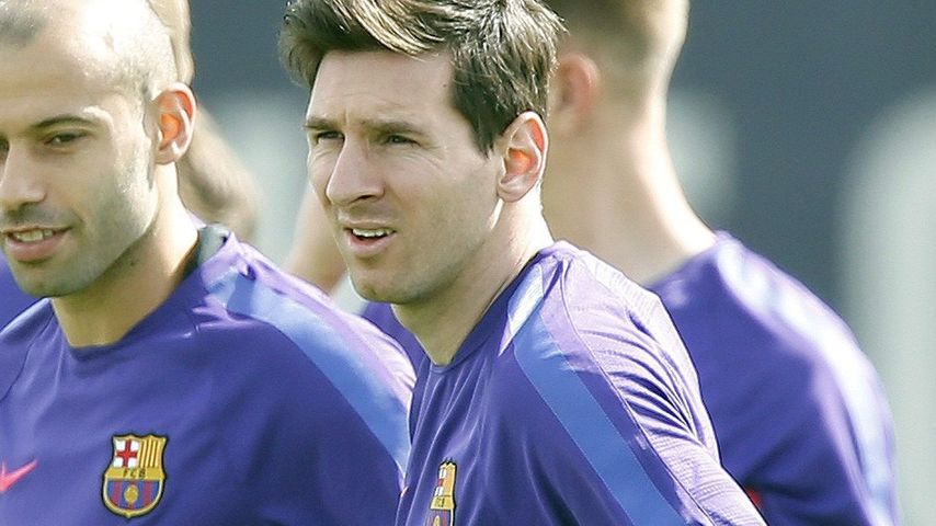 Lionel Messi beim Training des FC Barcelona