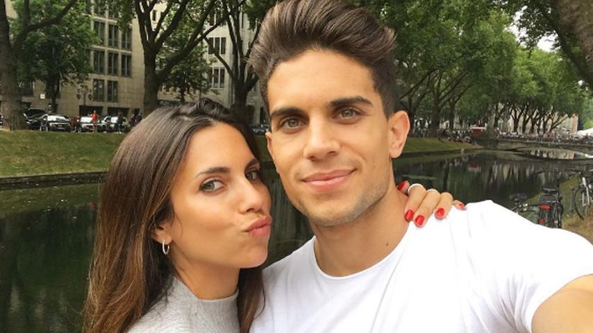 Fußballer Marc Bartra mit Freundin Melissa 2016 in Düsseldorf