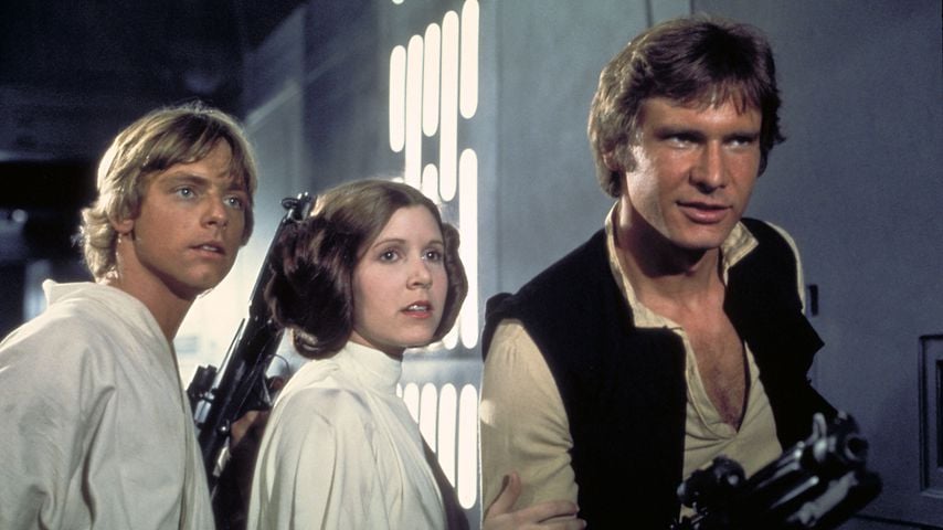 Mark Hamill, Carrie Fisher und Harrison Ford in "Krieg der Sterne"