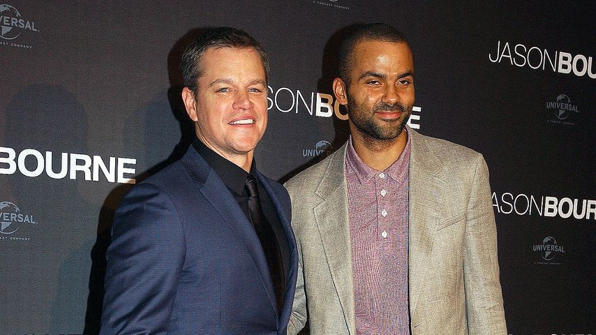 Matt Damon und Basketball-Star Tony Parker