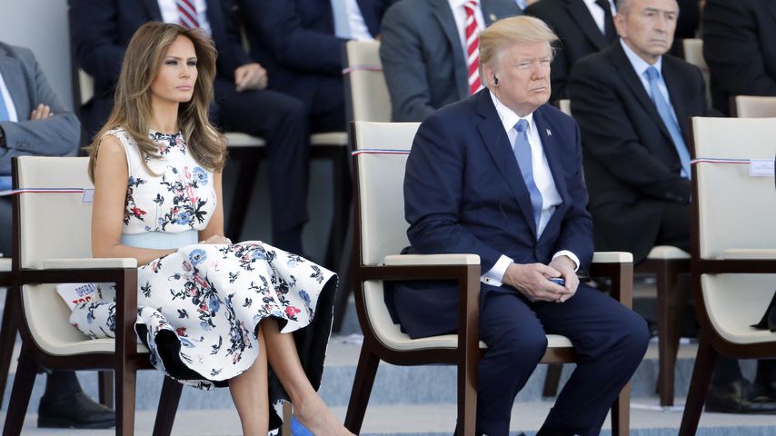 Melania und Donald Trump bei einer Militärparade in Paris