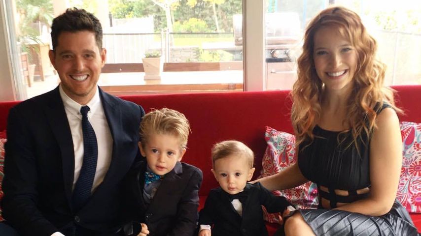 Michael Bublé mit seiner Ehefrau Luisana Lopilato und seinen Söhnen Noah und Elias