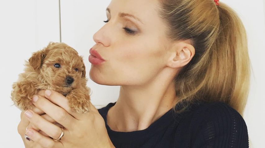 Michelle Hunziker mit Hündin Lilly