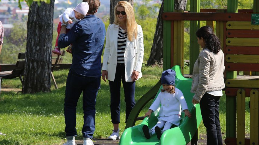 Michelle Hunziker, Tomaso Trussardi, Sole Trussardi und Celeste Trussardi