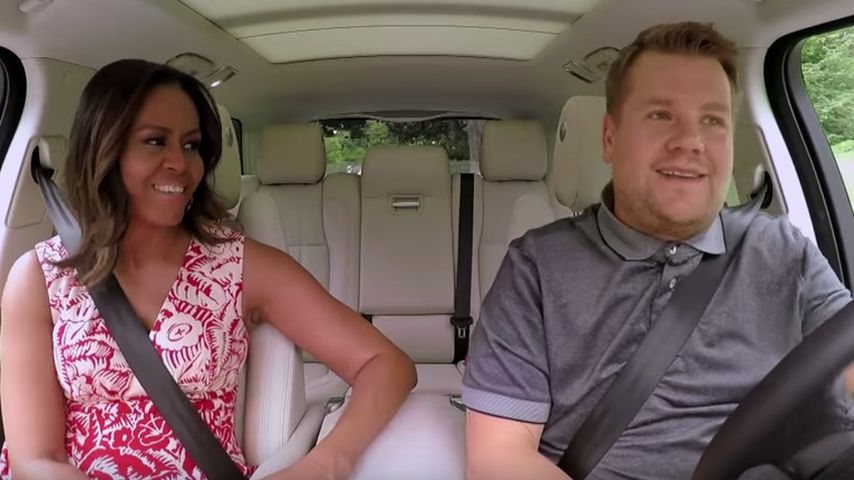 Michelle Obama und James Corden beim "Carpool Karaoke"