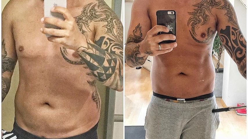 Vorher/Nachher: Mike Leon Grosch auf Instagram