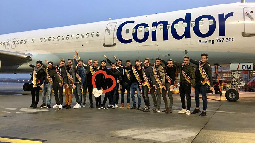 Die "Mister Germany"-Finalisten 2018 am Hamburger Flughafen