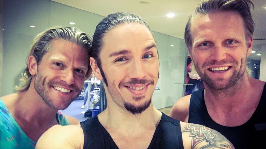 (v.l.n.r.) Paul Janke, Gil Ofarim und Julius Brink bei "Ninja Warrior Germany"