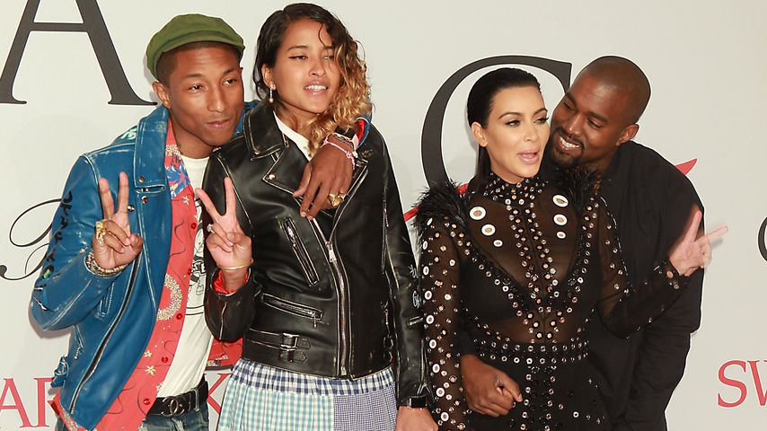 Kim Kardashian, Kanye West, Pharrell Williams und Helen Lasichanh