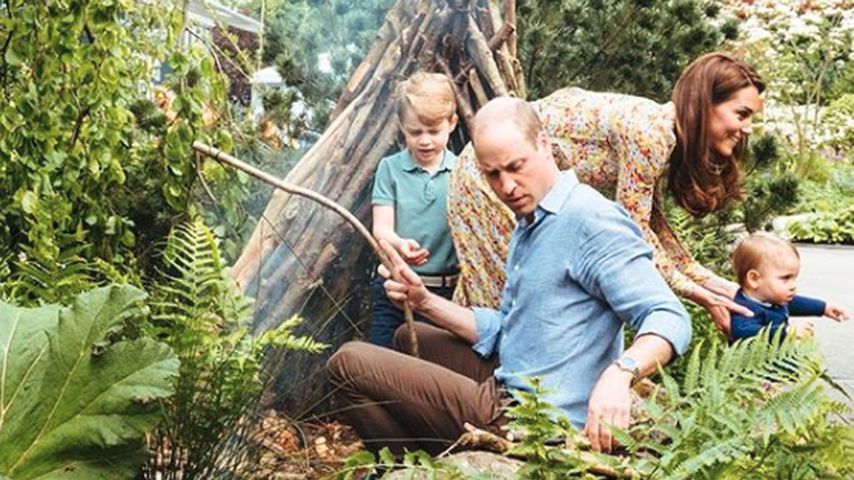 Familienausflug: William & Kate mit ihren Kindern im Garten
