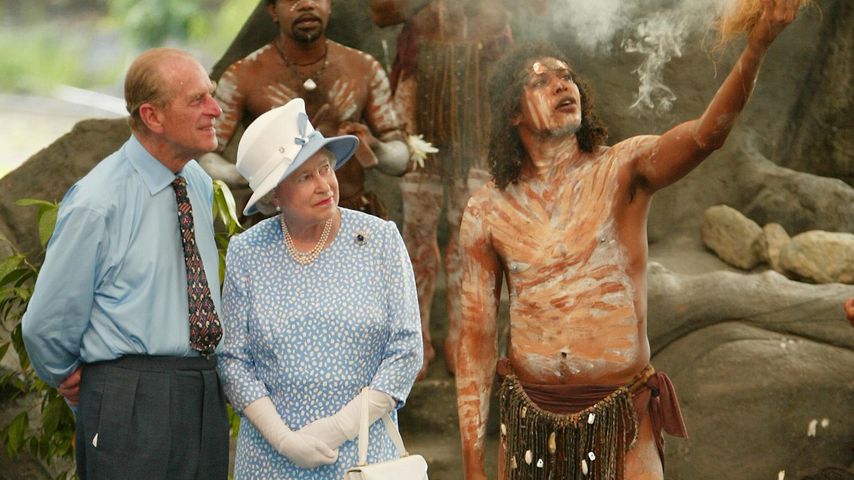 Prinz Philip und Queen Elizabeth II. 2002 in Cairns, Australien
