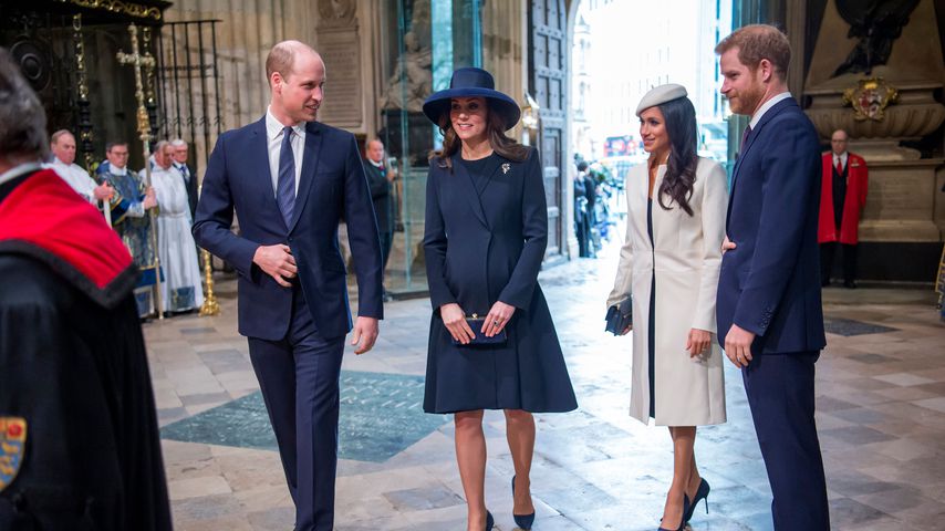 Prinz William, Herzogin Kate, Meghan Markle und Prinz Harry in der Westminster Abbey
