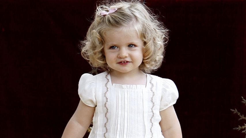 Prinzessin Leonor während der Taufe ihrer kleinen Schwester Sofia