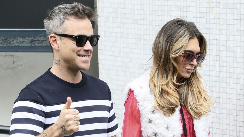 Sänger Robbie Williams und Ehefrau, Schauspielerin Ayda Field