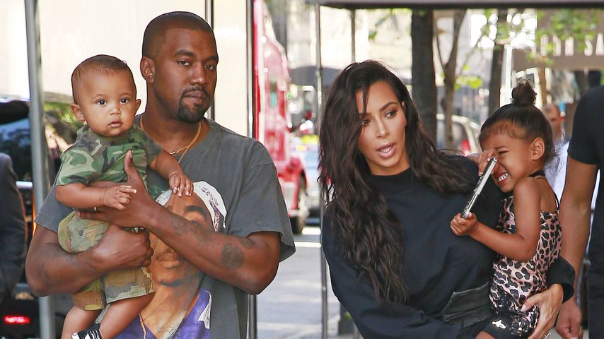 Saint West, Kanye West, Kim Kardashian und North West in New York 2016