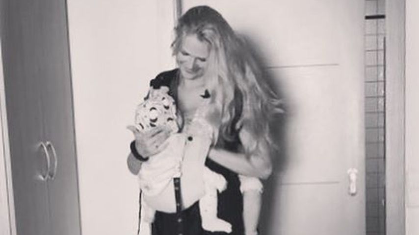 Model Sara Kulka mit Tochter Annabell