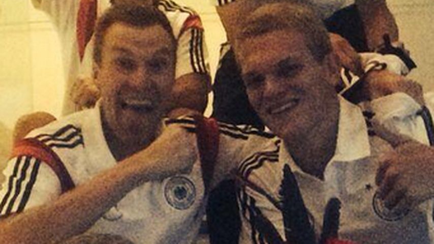 Shkodran Mustafi, Manuel Neuer, Bastian Schweinsteiger und Kevin Großkreutz