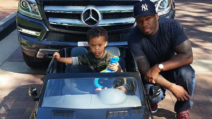 Sire Jackson und Papa 50 Cent bei Sires zweitem Geburtstag