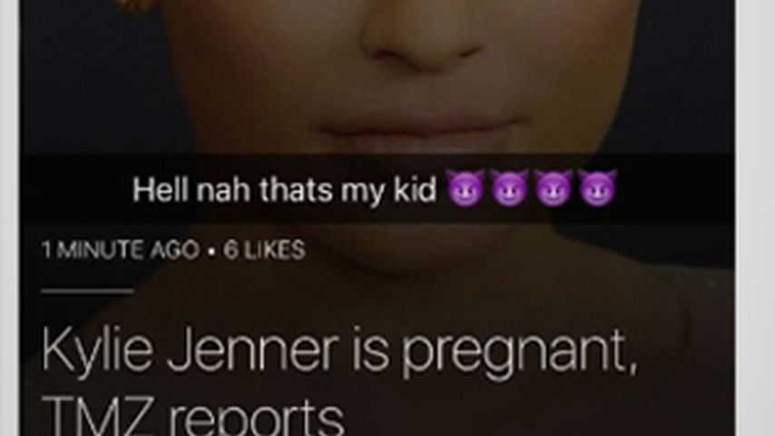 Snapchat-Screenshot von Tyga zu Kylies Schwanger-News