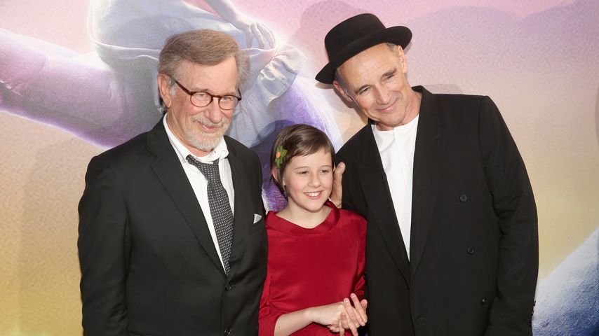 Regisseur Steven Spielberg mit Ruby Barnhill und Mark Rylance