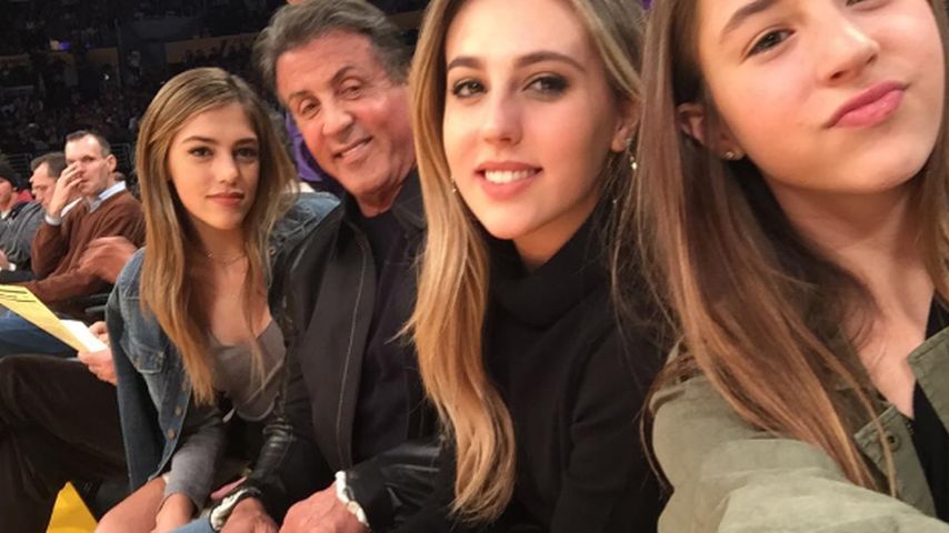 Sylvester Stallone mit seinen Töchtern